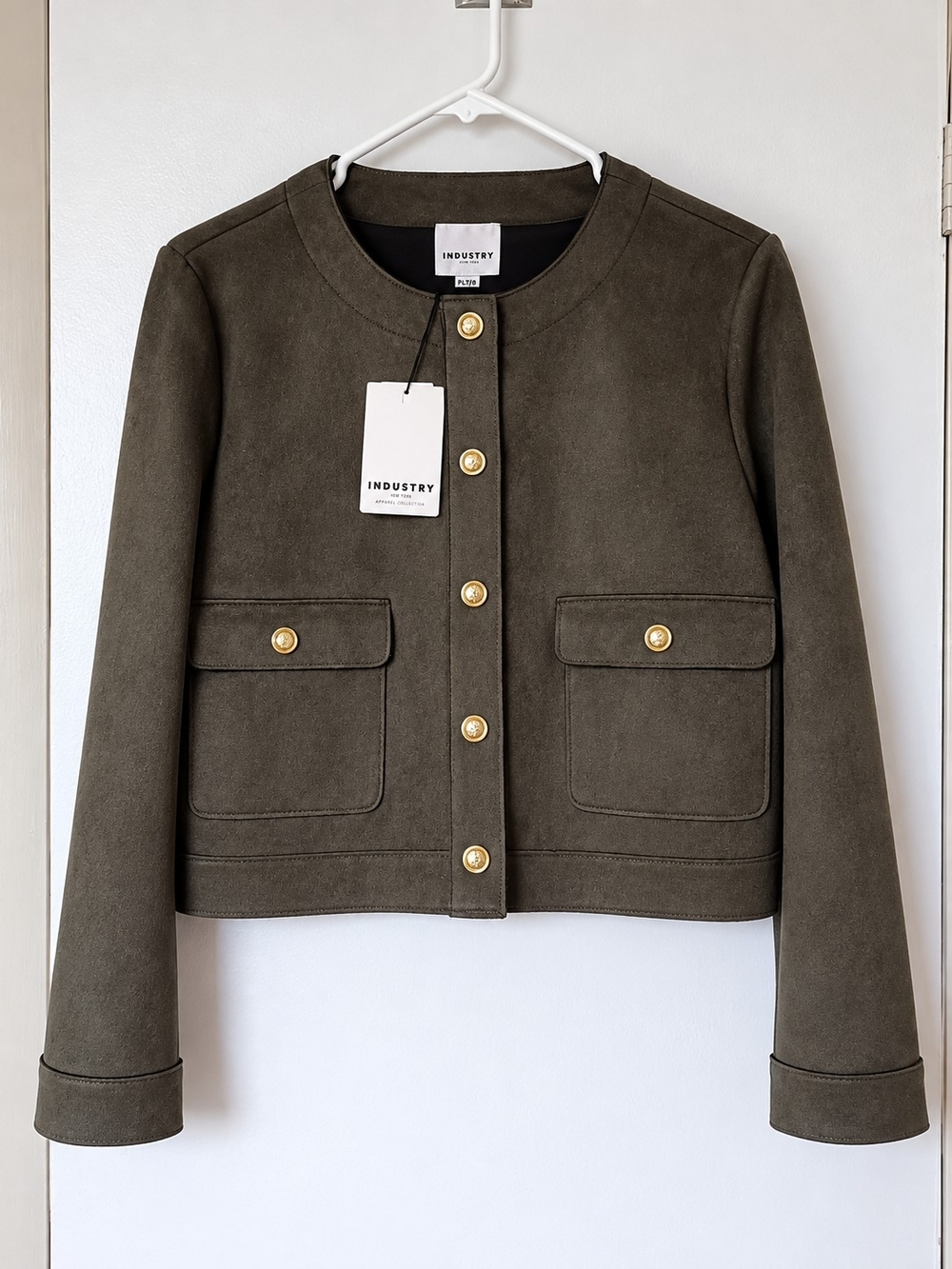 Industry Petite Suede-Style Jacket – Size L – New with Tags
